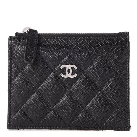 chanel card holder zip|chanel caviar quilted card holder.